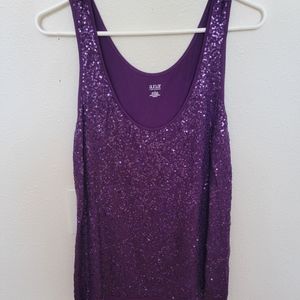 Sequin Purple Tank Top